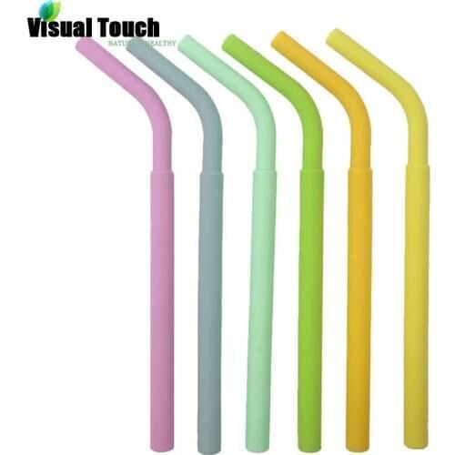 Visual Touch Reusable Silicone Straw Practical Washable Food Grade Drinking Straw Bent Straws for Bar Party Accessories 1PC