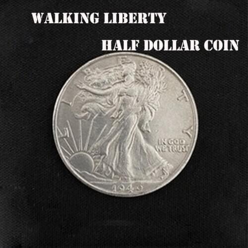 1PC Walking Liberty Half Dollar (Copper) Magic Tricks Stage Close Up Magia Coin Appear/Disappear Magie Illusions Gimmick Props