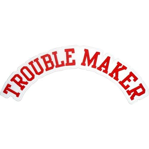 TROUBLE MAKER ROCKER Embroidered Sewing Label punk biker Patches Clothes Stickers Apparel