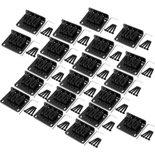 Yibuy 20 Pieces Black Nickel Plated Zinc Alloy 3 String Bridge for Cigar Box Guitar