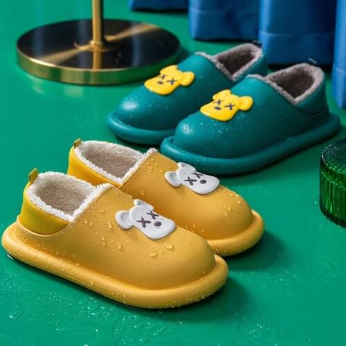 Large Size 2021 Womens winter slipper cute cartoon home slippers Anti-slip Waterproof Kitchen work shoes warm plush women