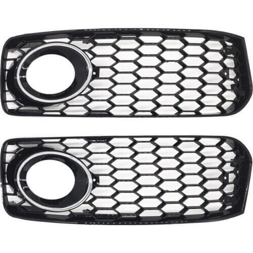 1 Pair Honeycomb Fog Light Grille Cover Car Fog Lamp Cover Mesh Hex Front Grille Grill For Audi A5 S-Line/S5 B8 RS5 2008-2012