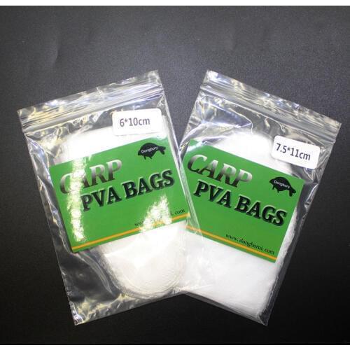 20PCS Carp Fishing Accessories Tackle Cone Shape PVA bag with String line Mesh Dissolving PVA Filament Feeder Fishing