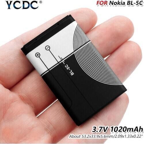 3.7V 1020mAh Lithium BL-5C BL 5C BL5C phone battery for Nokia 1000 1010 1108 1110 1112 1116 E50 E60 N70 N71 N72 6680 2112 6267