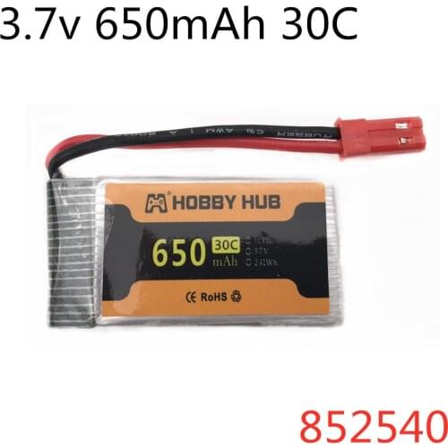 3.7V 650mAH 30c For FY550 HJ818 HJ819 Quadrocopter Lipo battery 3.7V 852540 Battery for JST Plug