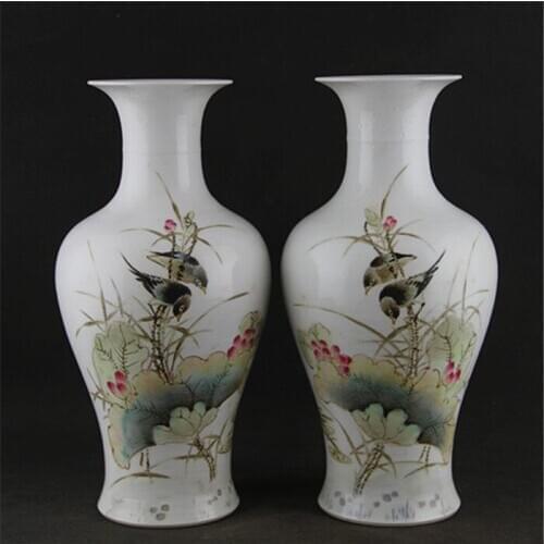 6 Antique Republican porcelain vase,Pastel bottle one pair,Hand-painted crafts,Decoration,Collection&Adornment,Free shipping