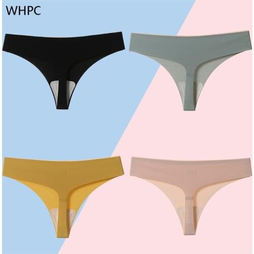 WHPC Seamless Thong Panties Women Sexy Tanga Cotton G-string T-back Lingerie Breathable Womens Thong Female Underwear String