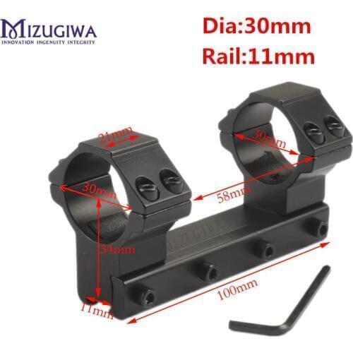MIZUGIWA One-piece Ring Mounts 30mm Caliber for Flashlight Lazer Barrel Scope with 11mm Weaver Rail Pistol Airsoft Gun Hunting