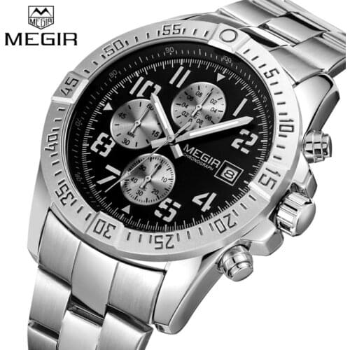 Top Brand MEGIR Mens Chronograph Casual Watch Luxury Brand Quartz Wrist Watches Military Men Clock Male Waterproof Sport Watch