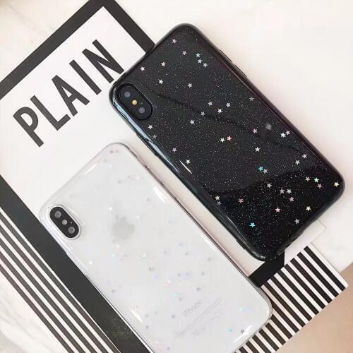 For iPhone X 8 8 Plus 7 7plus 6 6plus Phone Cases Gradient Sequin Flash Glitter Powder star Soft TPU Cover Shell Coque Bag Capa