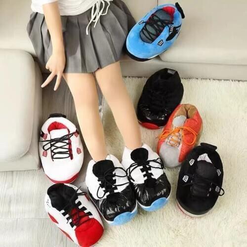 Lovers Indoor Home Stuffed Snug Bread Sneaker Couple Unisex One Size Warm Plush House Shoes Men Indoor Cotton Furry Slippers