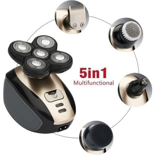 5 in 1 4D Rotary Men Electric Razor Shaver Nose Hair Beard Trimmer Clipper Cordless Waterproof USB Rechargeable
