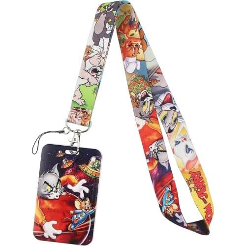 ER567 Cat Cartoon Mice Neck Strap Lanyard For Keys ID Card Gym Phone Straps USB Badge Holder Hang Rope Lariat Lanyard