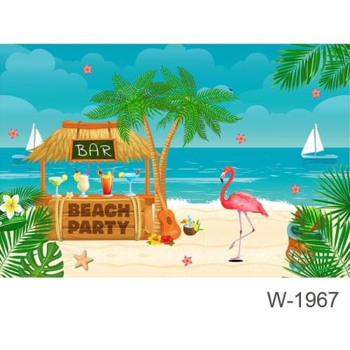 Beach Party Background Photo Backdrop Summer Holiday Backgrounds Seaside Pool Party Poster Banner Birthday Flamingo Backdrops