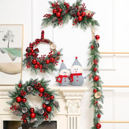 Artificial Christmas Pine Needles Ornaments Door Decoration Christmas Atmosphere Arrangement Artificial Pine Needles Hoarfrost