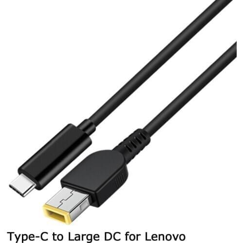 USB Type-C PD Charging Cable Cord 1.5m Square DC Power Adapter Jack Converter Male to Male for Lenovo Thinkpad X1 Laptop Charger