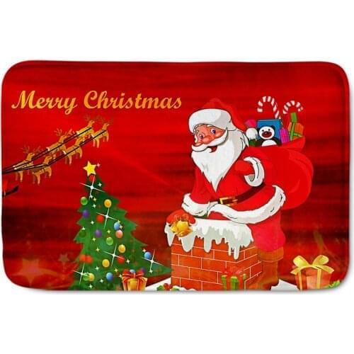 Fashion Santa Claus Christmas Mat Outdoor Carpet Merry Christmas Decor for Home Christmas Ornaments Xmas Gift New Year 2022