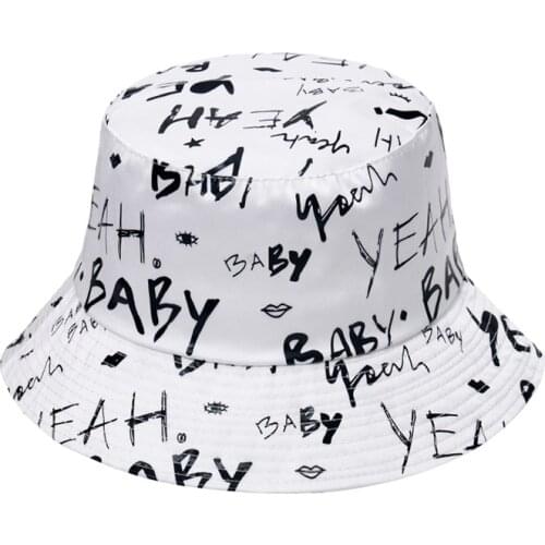 Ldslyjr Cotton Letter Print Bucket Hat Fisherman Hat Outdoor Travel Hat Sun Cap Hats for Men and Women 388