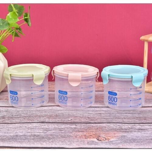 Food Container Food Sealed Tank Kitchen Miscellaneous Storage Boxes Grain 600ml Plastic Transparent Storage Boxes