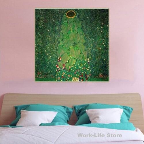 Gustav Klimt《The Sunflower, 1907》Canvas Art Oil Painting Famous Artwork Poster Picture Wall Decor Home Interior Decoration