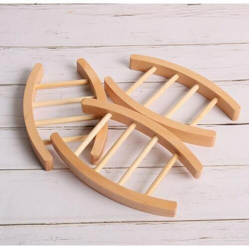 Simple Wooden Soap Box Handmade Wood Draining Soap Dish Plate Container Bathroom Accessories SN3594