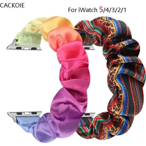 Watch Strap for Apple watch band 44mm 42mm 38mm 40mm Bracelet belt Scrunchie Elastic Watchband for iwatch Series SE 6 5 4 3 2 1