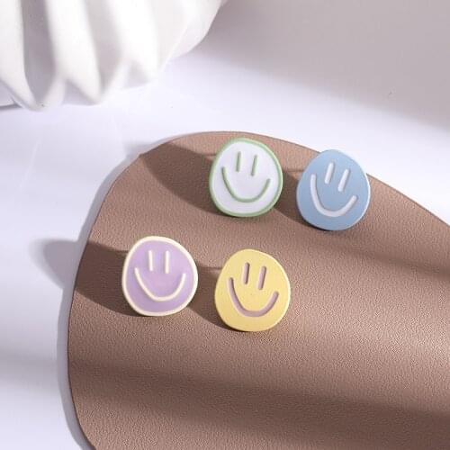 Macaroni Color Smile Earrings No Hole Ear Clips Asymmetry Lovely Clip On Earring Without Piercing Minimalist Earrings A149