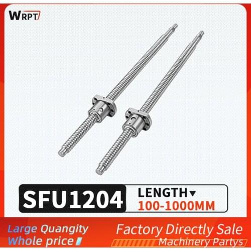 SFU1204 100mm 150mm 161mm 200mm 250mm 261mm -1000mm Ball Screw C7, Single Ball Nut with 1204 Flange BK / BF10 End Machining CNC