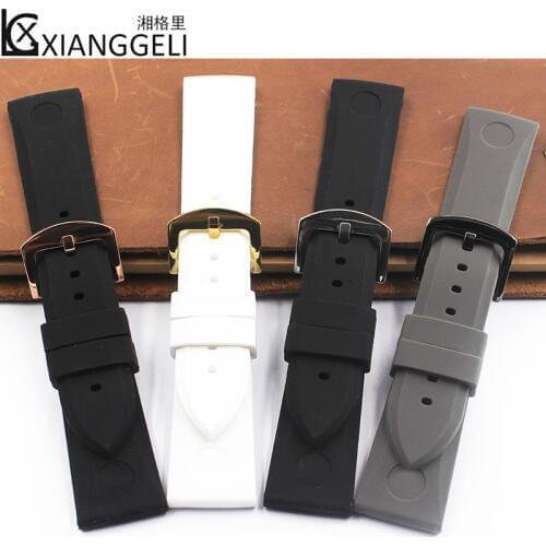 Watch Accessories for Armani 23mm Silicone Strap Accommodate AR5946 AR5948 AR5869 AR5878 Flat Straight Pin Needle Watch Band
