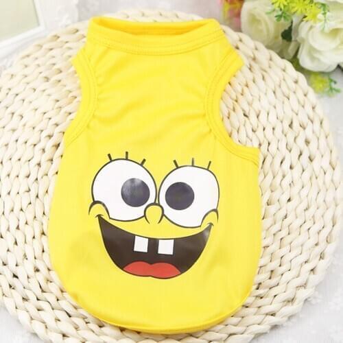 Pet Dog Cute Cartoon Pattern Fashion Sports Clothes Summer Cool Comfortable Cotton Vests For Small Dogs DC733