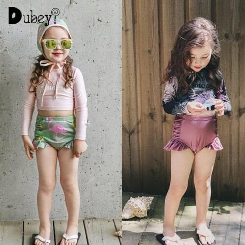 Long Sleeve Athletic Swimsuit Two Piece Swimsuit for Girls Kids Girl Swimming Bikini Toddler Swimwear Beach Cover Up Girls