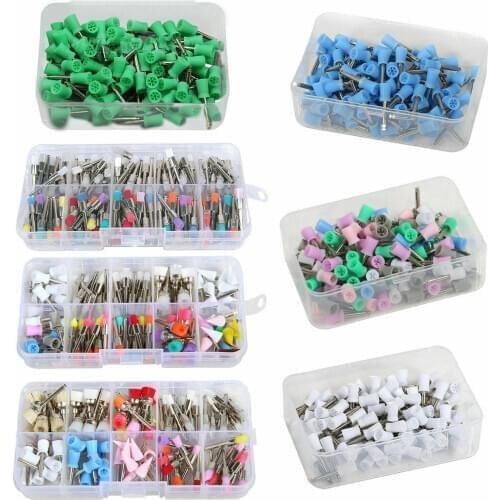 7 Types 100pcs Dental Lab Latch Flat Polishing Prophy Brushes Cups Mixed Polish Dental enquipment Teeth Tool