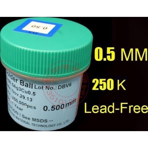 Lead-free 0.5mm 250kwelding Balls BGA Solder Balls Dedicated
