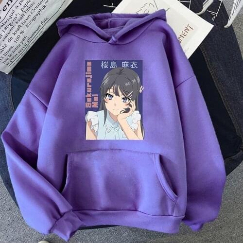 Hoodies Japan Anime Sakurajima Mai Kawaii Men Pullovers Harajuku Korean Hoodie Oversize Casual MenS Punk Hoody Korean Clothes