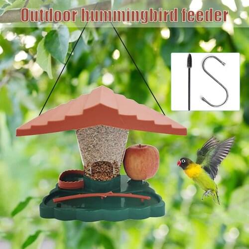 Outdoor House Shape Bird Feeder Reusable Plastic Bird Cage Outdoor Hanging for Garden Yard Decoration for Nature Lovers _WK