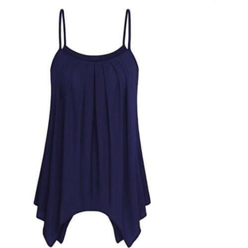 Womens Sleeveless O-neck Casual Sling Female Irregular Hem Tank Cami ladies Summer plus Size Loose Shirt debardeur femme 2019#F