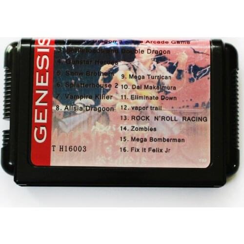 16 In 1 SEGA GENESIS MegaDrive 16 bit Game Card -TH16003