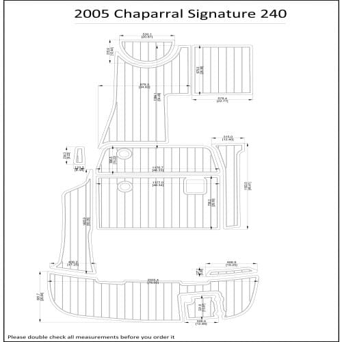 2005 Chaparral Signature 240 Swim Step & Cockpit Pad Boat EVA Teak Decking 1/4" 6mm
