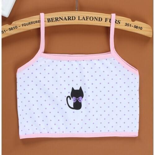 3pcs Cotton childrens underwear vest suspenders developmental girl bra student tube top training bras for girls