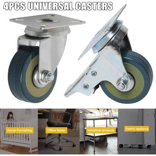 PVC Casters 4pcs Casters Heavy Duty 2/3 Inch Pneumatic Caster Wheels No Noise Wheels LB88