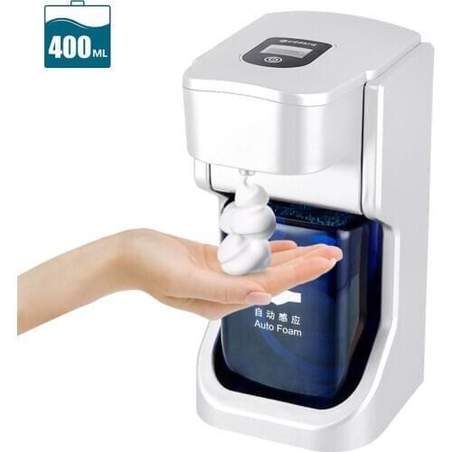 400ml Automatic Foaming Soap Dispenser Touchless Soap Dispenser with Infrared Motion Sensor Soap Pump for Bathroom Kitchen