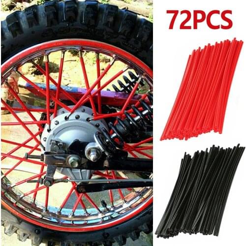 72pcs Motorcycle Spoke Covers Universal Dirt Bike Spoke Skins Trim Wrap Cover Decoration Protector Pipe Wheel Rim Covers