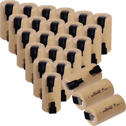 24 pcs SC battery 4.25cm*2.2cm 2200mah 1.2V NICD SUBC batteries for power tools for BOSCH for DEWALT for CASALS for HITACHI