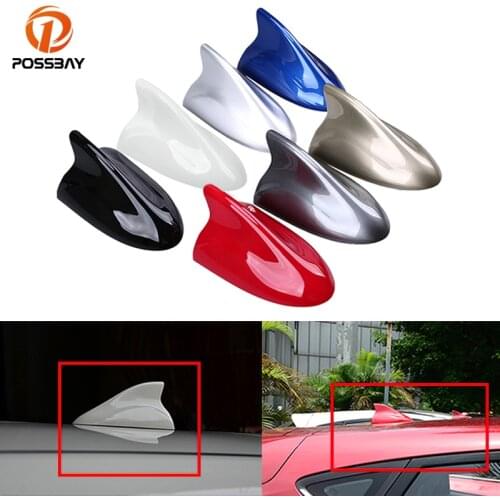 POSSBAY Car Shark Fin Antenna Roof FM Signal Radio Amplifier Aerials for Mini Cooper Suzuki Swift Citroen C4 C3 Exterior Parts