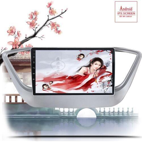 6G+128G 9" 2din Android 10.0 Car radio Player for Hyundai Solaris Verna 2017 2018 2019 Car Radio GPS Navigation WIFI Player DVD