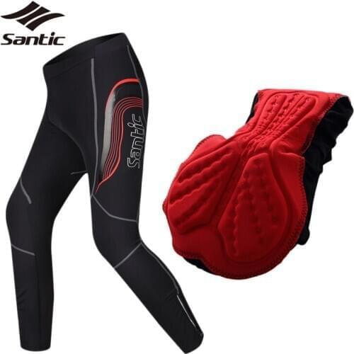 Santic Cycling Pants Men Long Spring Summer Road Mountain Bike Pants Breathable Shockproof Padded Bicycle Tight Asian Size XXXL