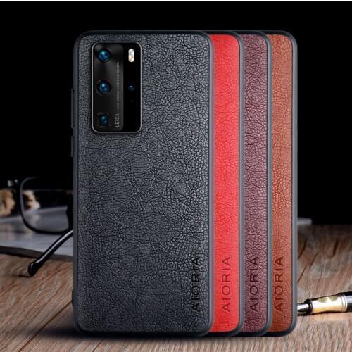 Case for Huawei P40 Lite Pro Plus E + funda luxury Vintage Leather skin capa phone cover for huawei p40 lite case coque
