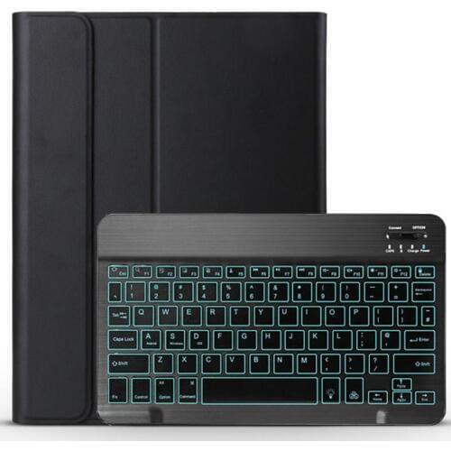 Flip PU Leather Case with 7 Colors Backlit Function Detachable Keyboard Cover for Huawei Mediapad T5 10.1 inch Tablet +Stylus