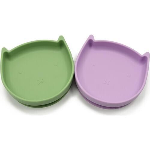 New Design Baby Plate Silicone Anti-flip Suction Bowl Feeding Tableware for Kid BPA Free Wooden Spoons Food Grade Silicone