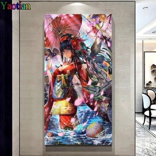 Diy 5D Diamond Painting Cross Stitch Kits Japanese anime girl Diamond Embroidery Patterns Pictures of Rhinestones Big Size